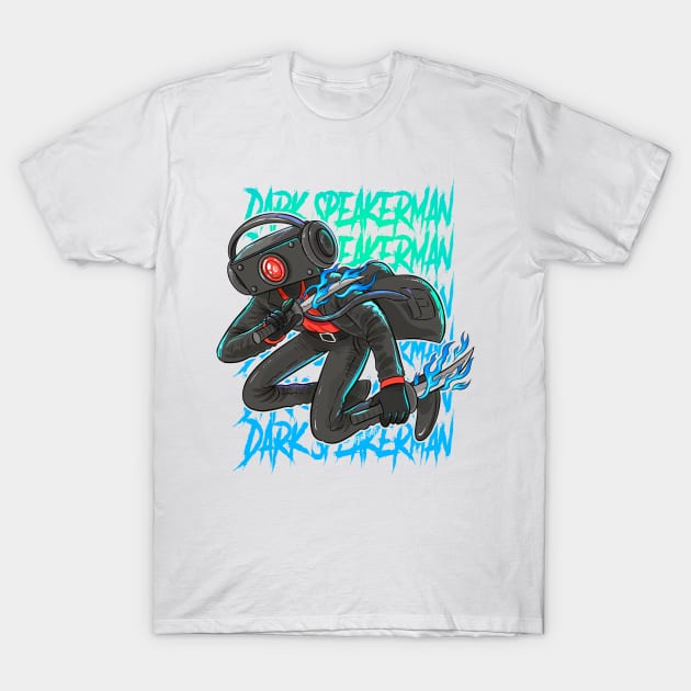 skibidi toilet dark speakerman T-Shirt by Draw For Fun 